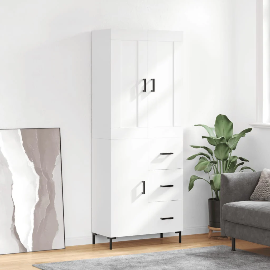 Berkfield Highboard White 69.5x34x180 cm Engineered Wood