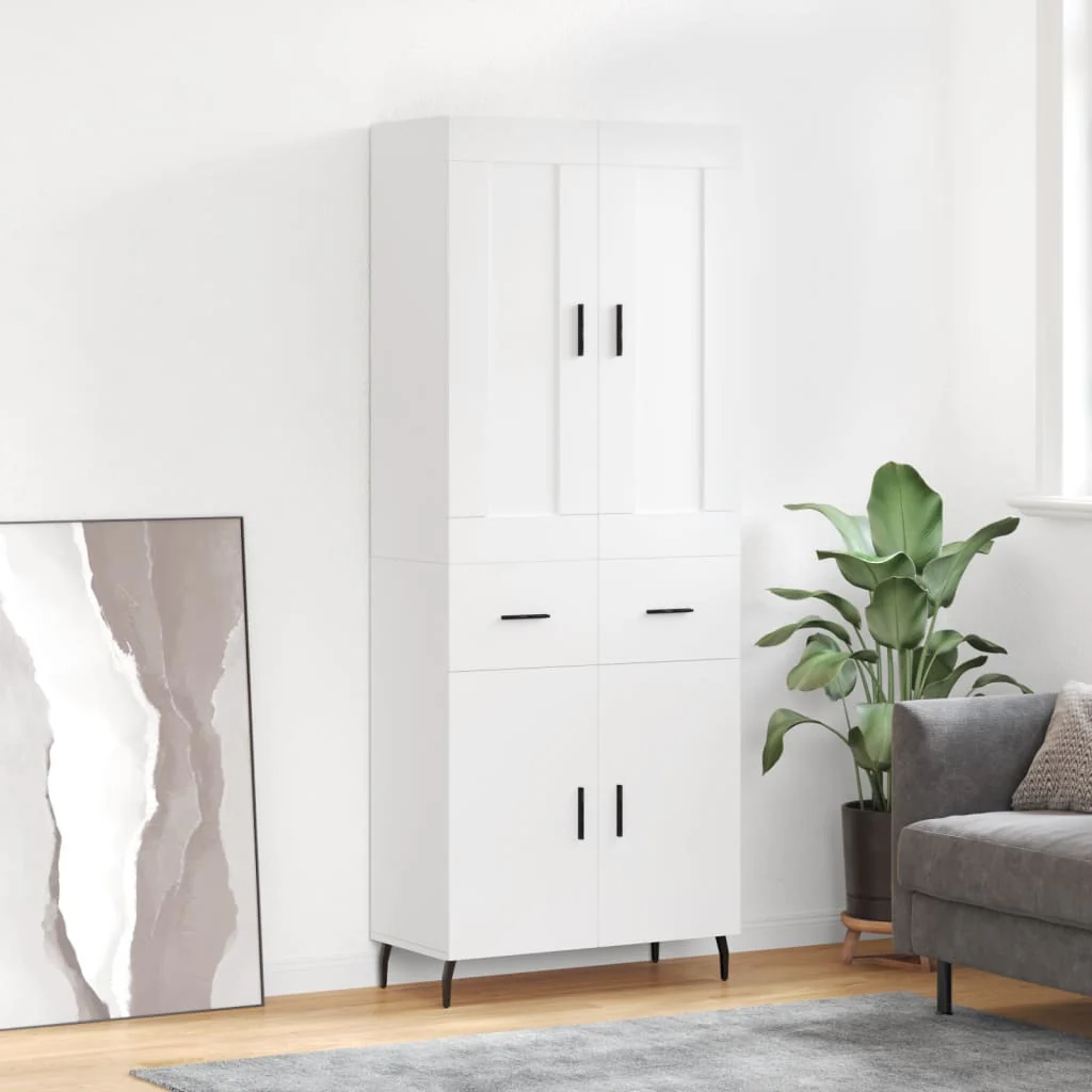 Berkfield Highboard White 69.5x34x180 cm Engineered Wood
