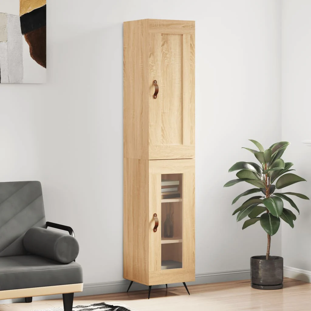 Berkfield Highboard Sonoma Oak 34.5x34x180 cm Engineered Wood