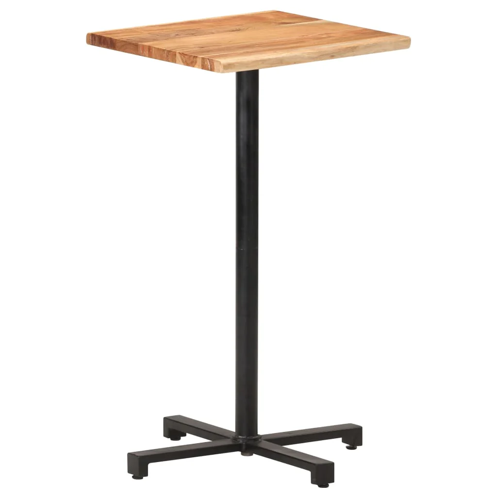 Berkfield Bar Table with Live Edges 50x50x110 cm Solid Acacia Wood
