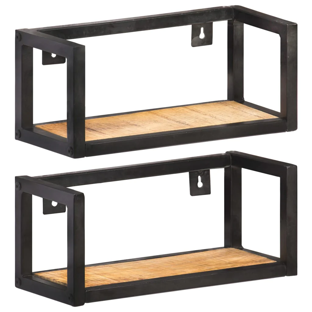 Berkfield Wall Shelves 2 pcs 40 cm Rough Mango Wood