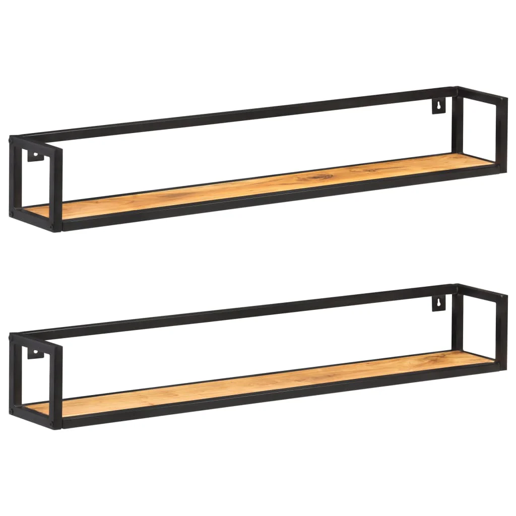 Berkfield Wall Shelves 2 pcs 120 cm Solid Acacia Wood