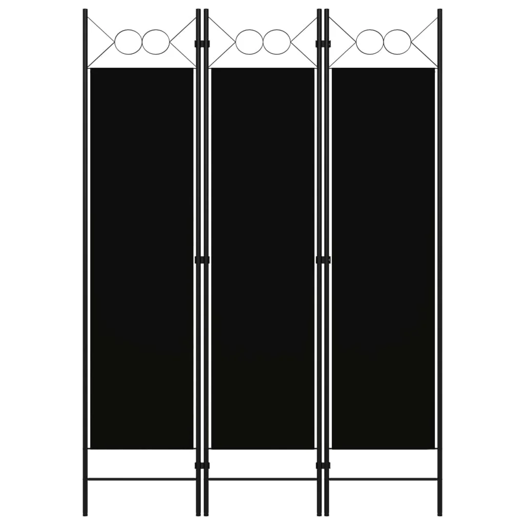 Berkfield 3-Panel Room Divider Black 120x180 cm