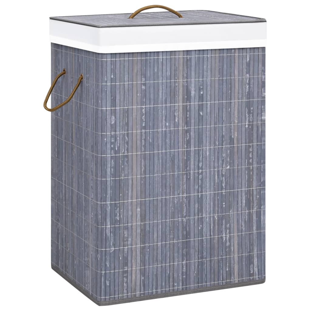 Berkfield Bamboo Laundry Basket Grey