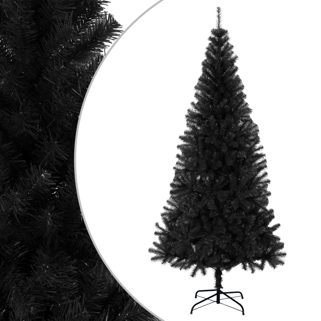 Berkfield Artificial Christmas Tree with Stand Black 210 cm PVC