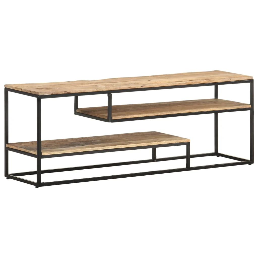 Berkfield TV Cabinet 130x30x45 cm Rough Mango Wood