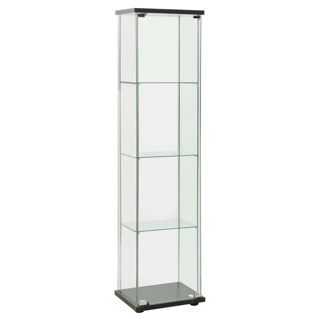 Berkfield Storage Cabinet Tempered Glass Black