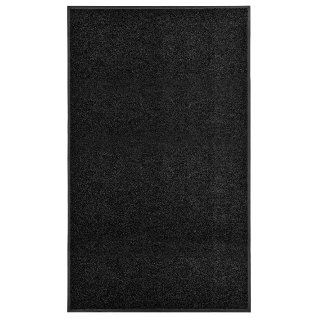 Berkfield Doormat Washable Black 90x150 cm