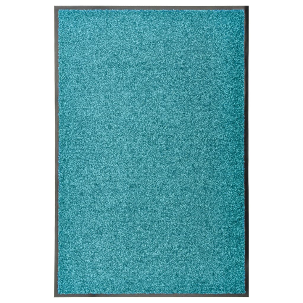 Berkfield Doormat Washable Cyan 60x90 cm