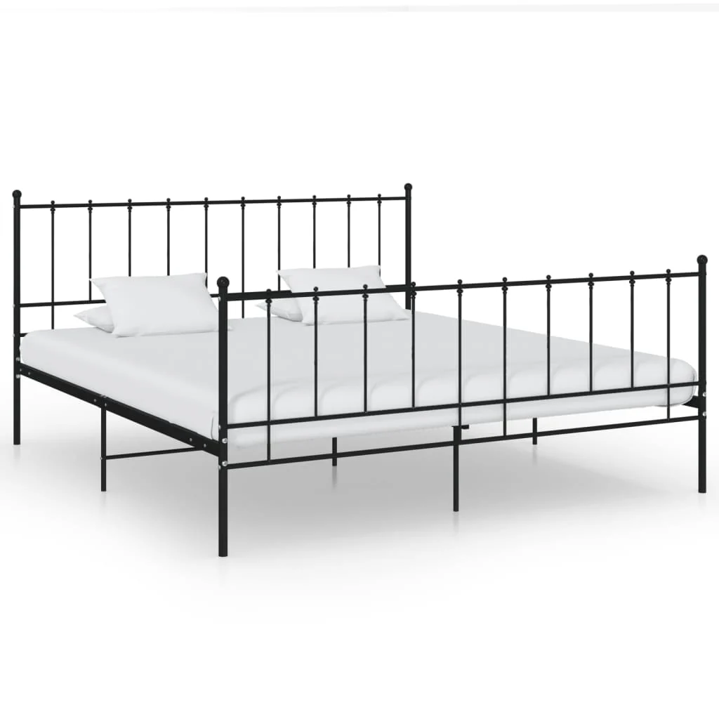 Berkfield Bed Frame Black Metal 140x200 cm
