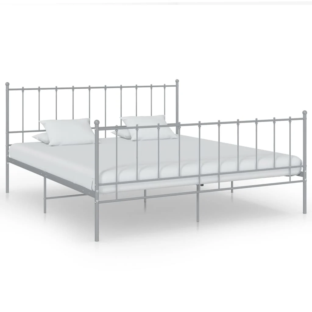 Berkfield Bed Frame Grey Metal 140x200 cm