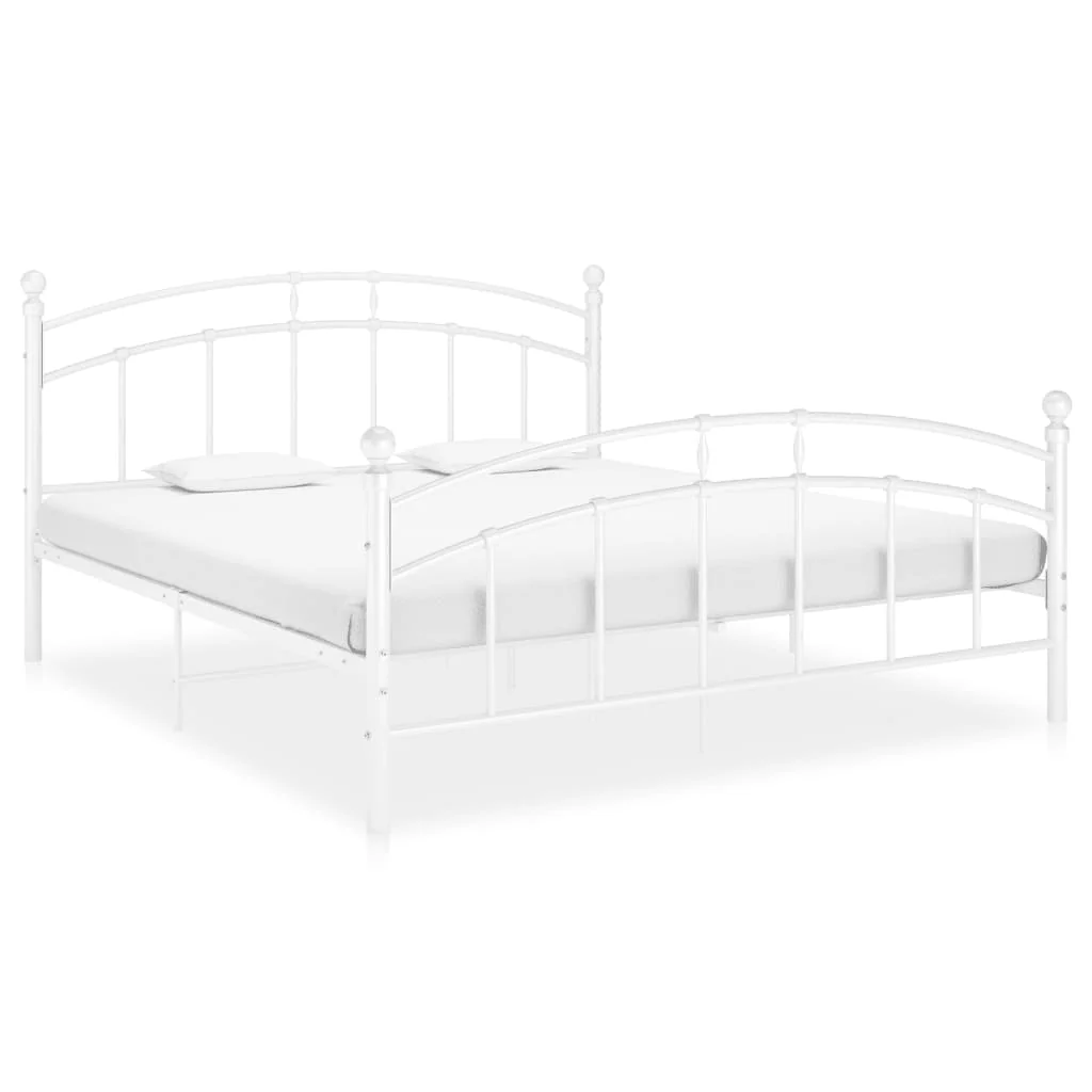 Berkfield Bed Frame White Metal 200x200 cm