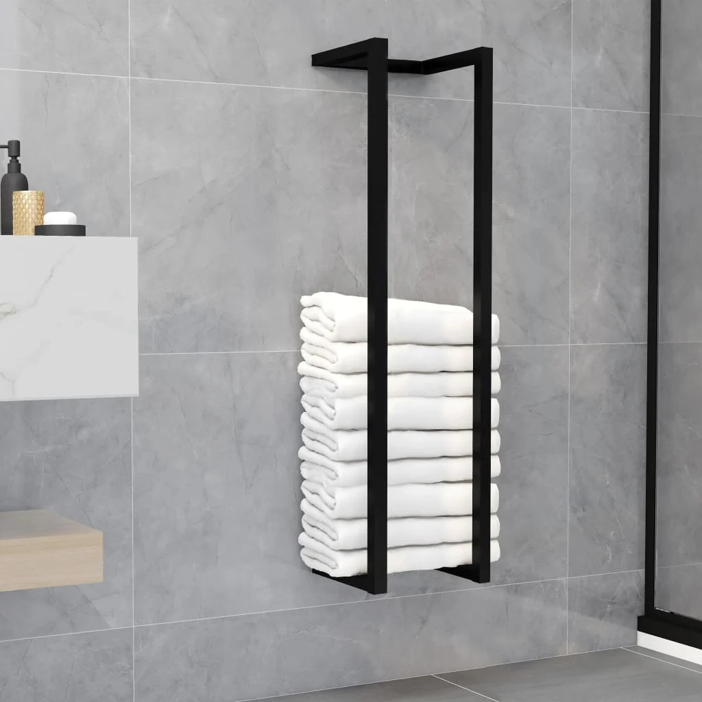 Berkfield Towel Rack Black 25x20x95 cm Iron