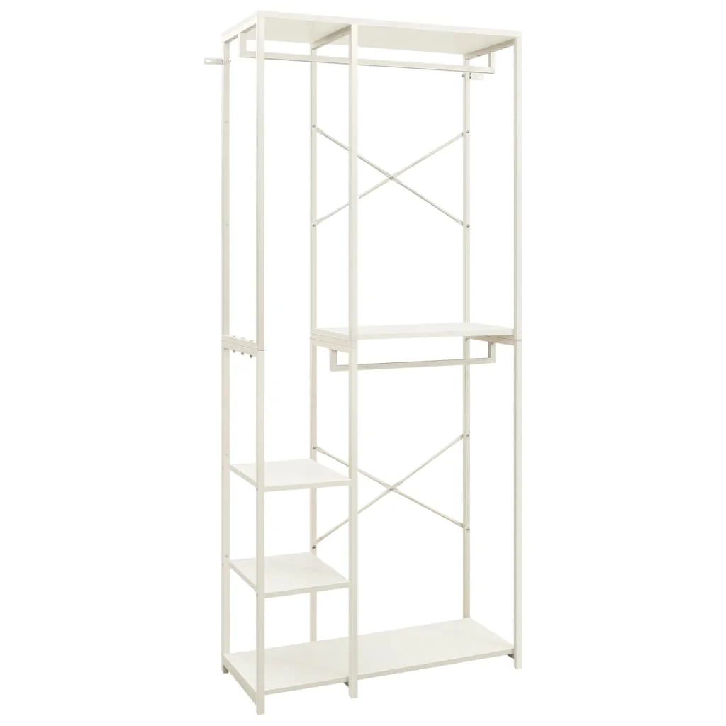 Berkfield Wardrobe White 90x40x213 cm Metal and Engineered Wood