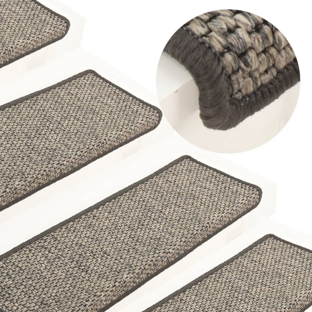 Berkfield Stair Mats Self-adhesive 15 pcs 65x21x4 cm Grey and Beige