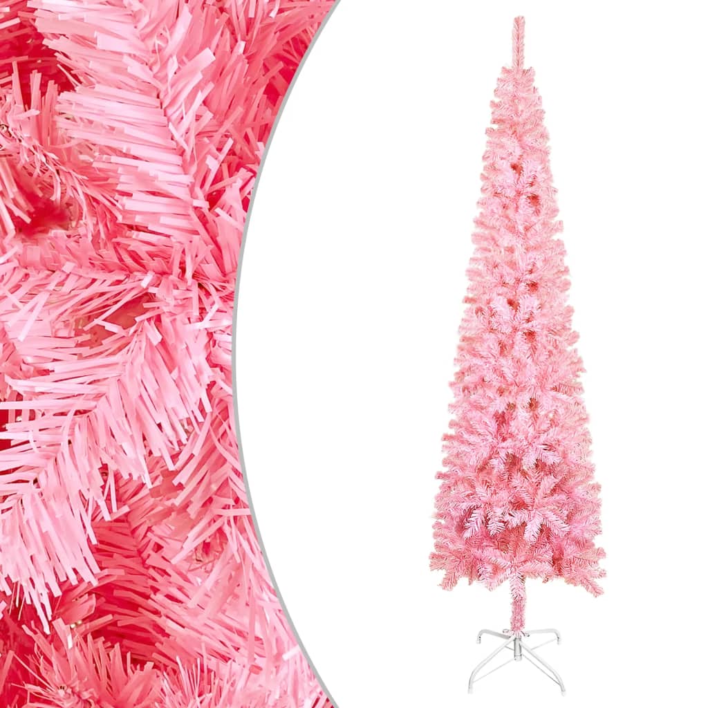 Berkfield Slim Christmas Tree Pink 120 cm