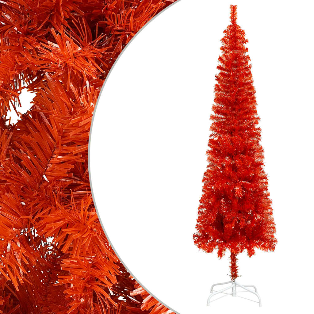 Berkfield Slim Christmas Tree Red 120 cm