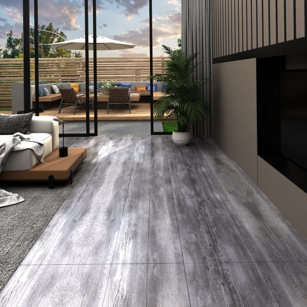 Berkfield Self-adhesive PVC Flooring Planks 5.21 m? 2 mm Matt Wood Grey