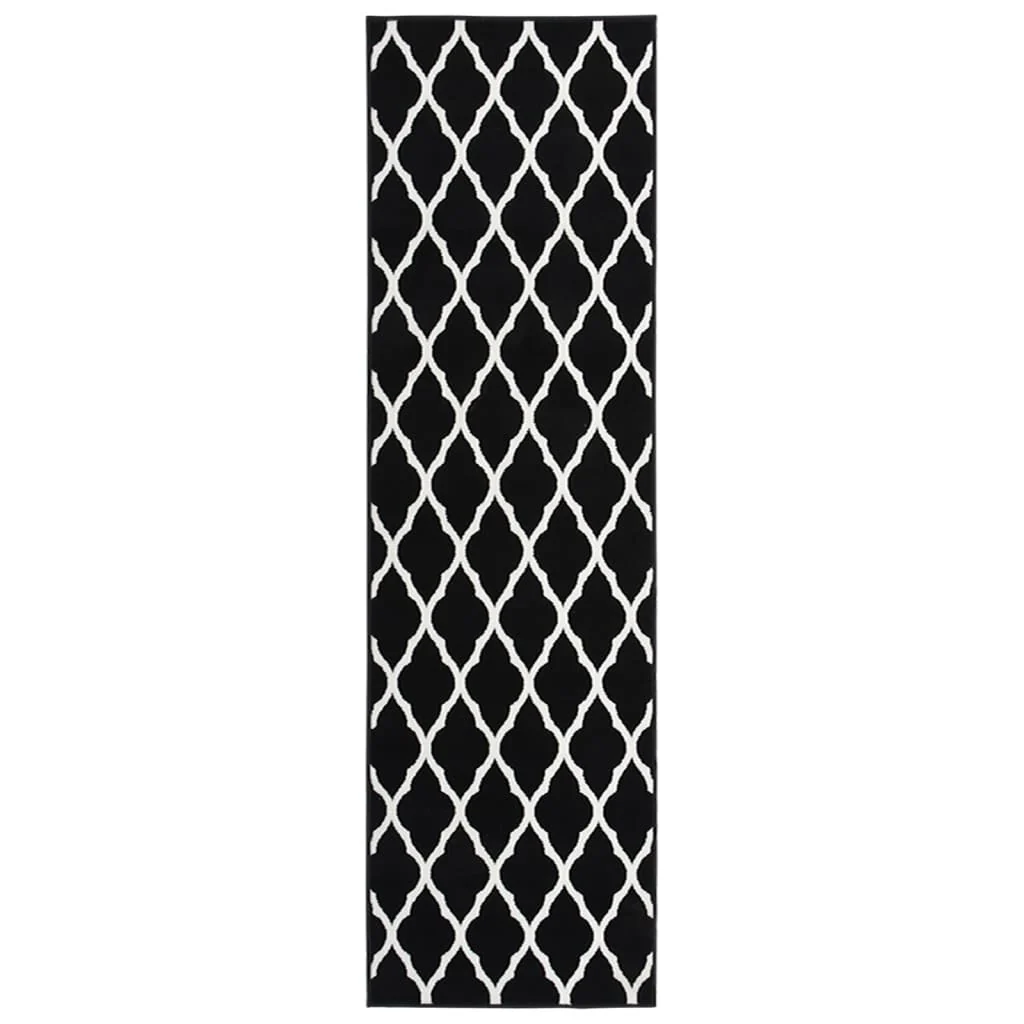 Berkfield Runner Rug BCF Black and White 100x450 cm