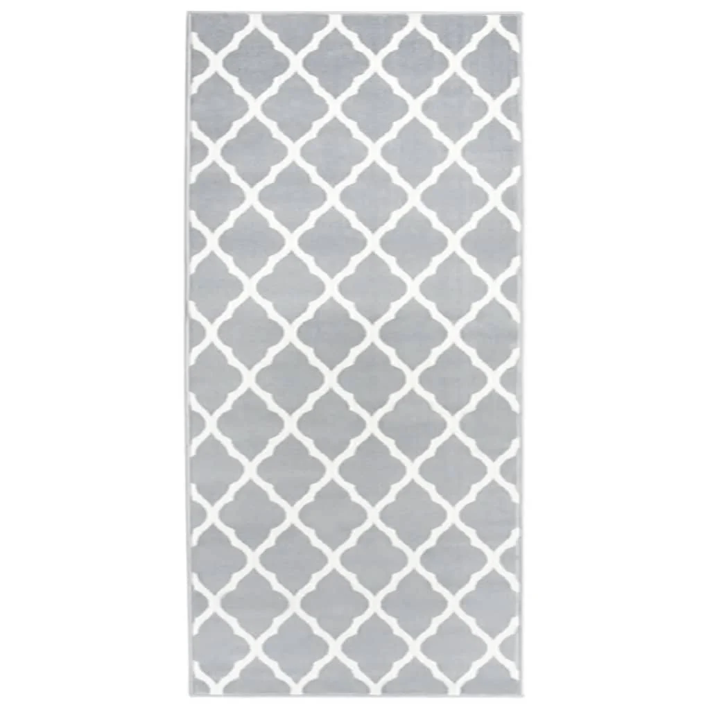 Berkfield Runner Rug BCF Grey and White 100x250 cm