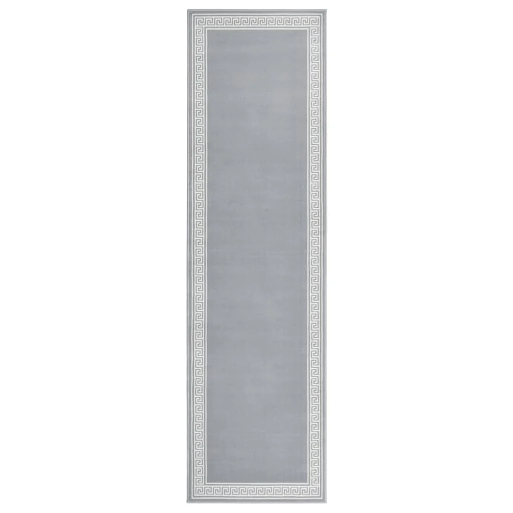 Berkfield Runner Rug BCF Grey with Motif 80x300 cm
