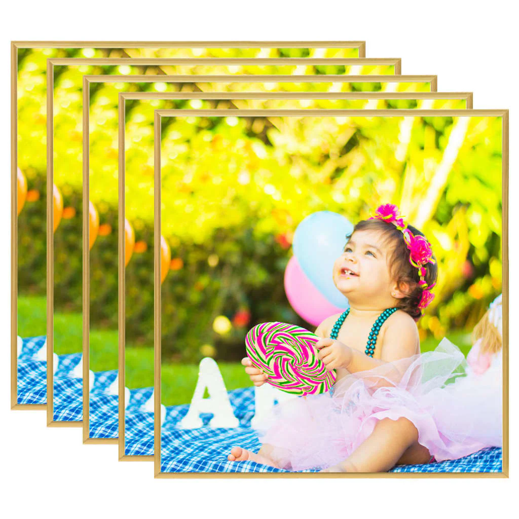 Berkfield Photo Frames Collage 5 pcs for Wall Gold 40x40 cm MDF