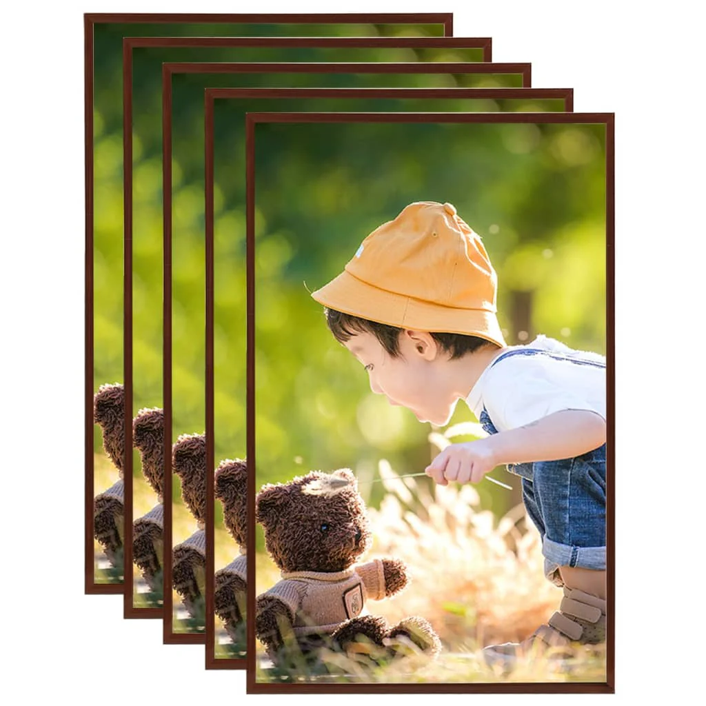 Berkfield Photo Frames Collage 5 pcs for Table Bronze 13x18cm MDF
