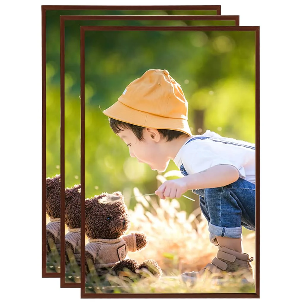 Berkfield Photo Frames Collage 3 pcs for Wall/Table Bronze 42x59.4 cm MDF