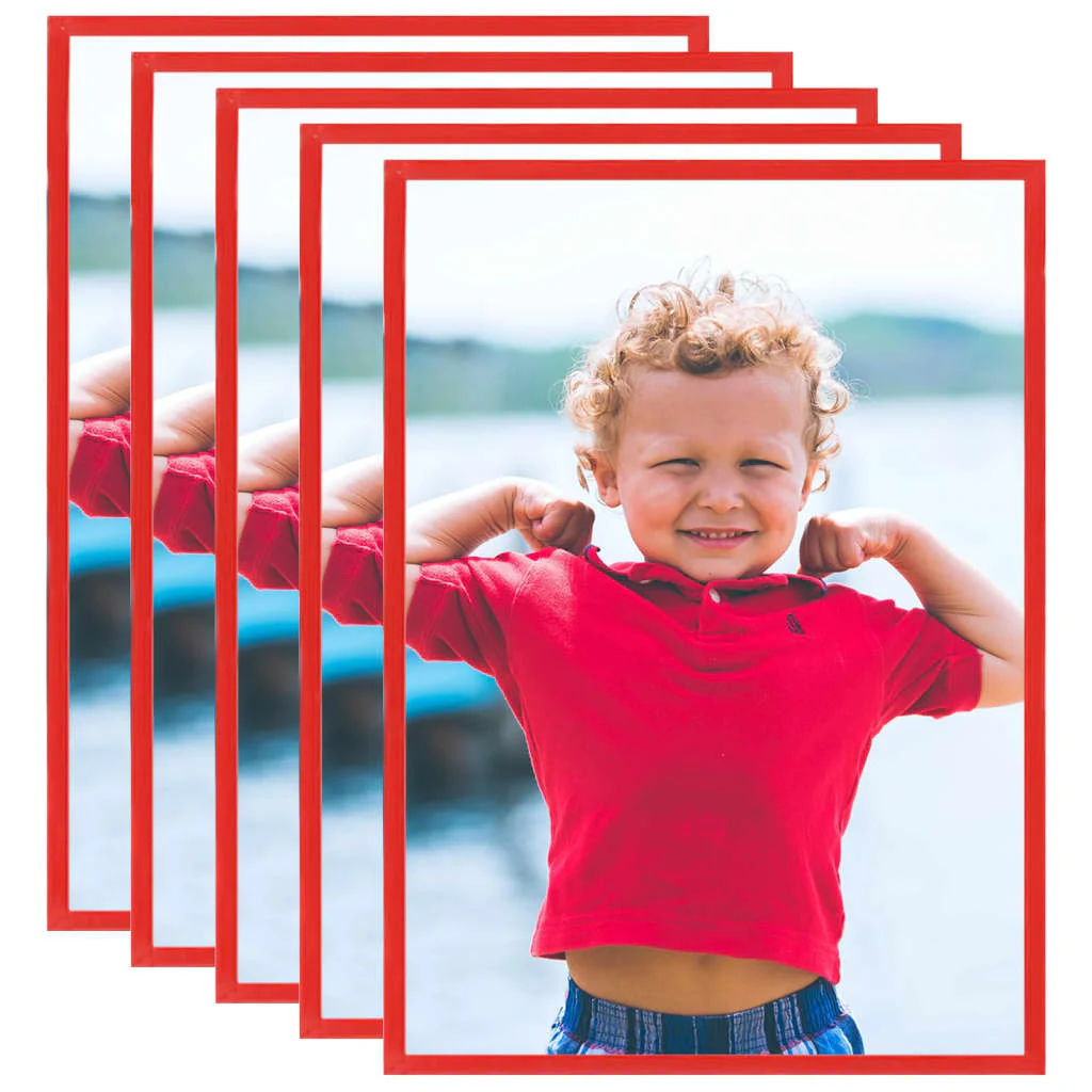 Berkfield Photo Frames Collage 5 pcs for Wall or Table Red 29.7x42 cm MDF