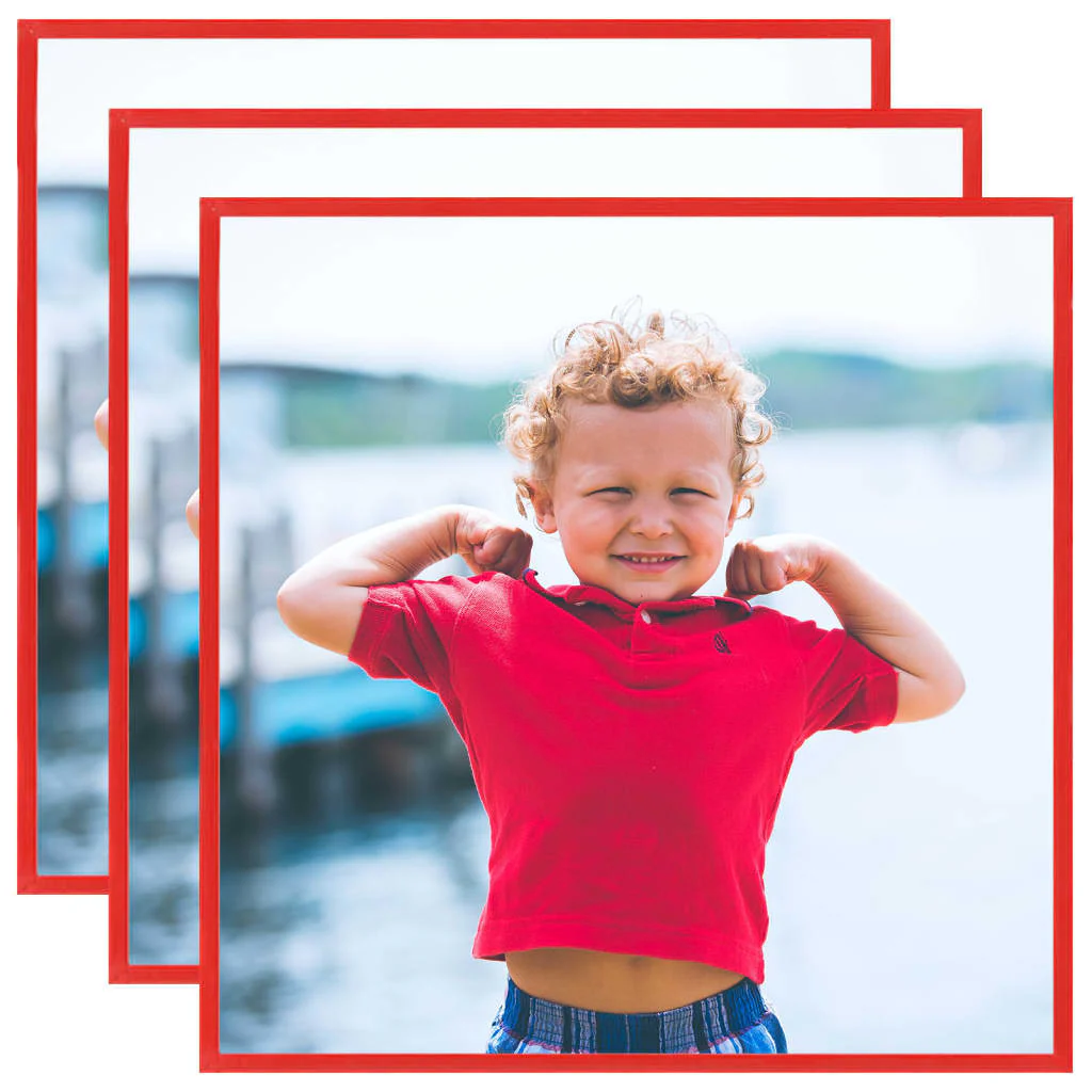 Berkfield Photo Frames Collage 3 pcs for Wall or Table Red 50x50 cm MDF