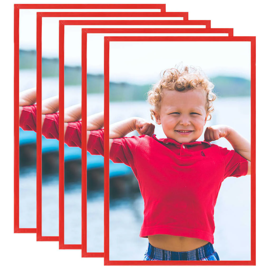 Berkfield Photo Frames Collage 5 pcs for Wall or Table Red 50x70 cm MDF