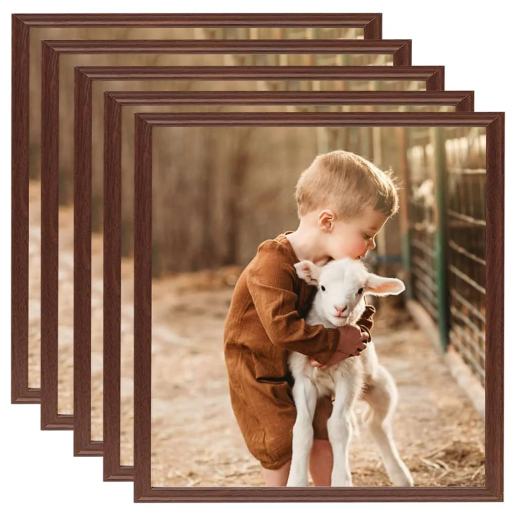 Berkfield Photo Frames Collage 5 pcs for Wall or Table Brown 40x40 cm MDF