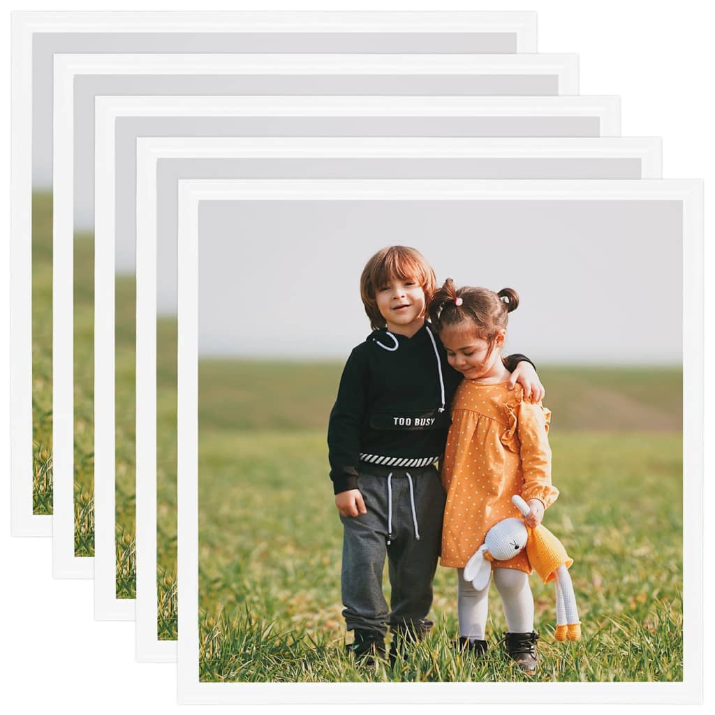 Berkfield Photo Frames Collage 5 pcs for Wall White 40x40 cm MDF