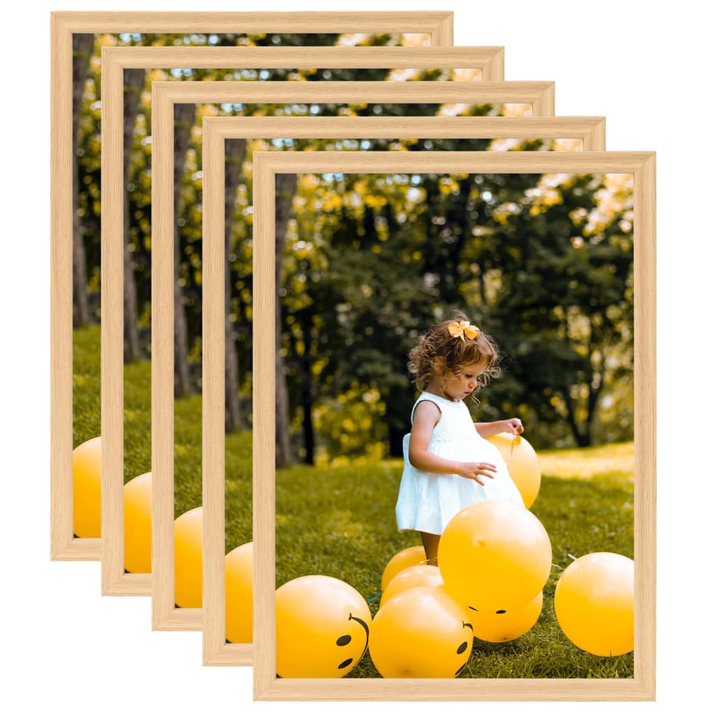Berkfield Photo Frames Collage 5pcs for Table Light Oak 21x29.7cm