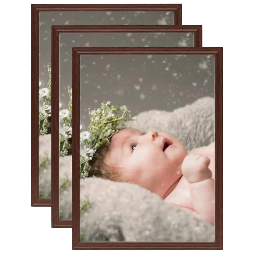 Berkfield Photo Frames Collage 3 pcs for Table Dark Red 13x18 cm
