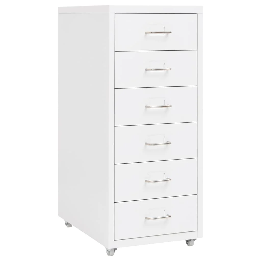 Berkfield Mobile File Cabinet White 28x41x69 cm Metal