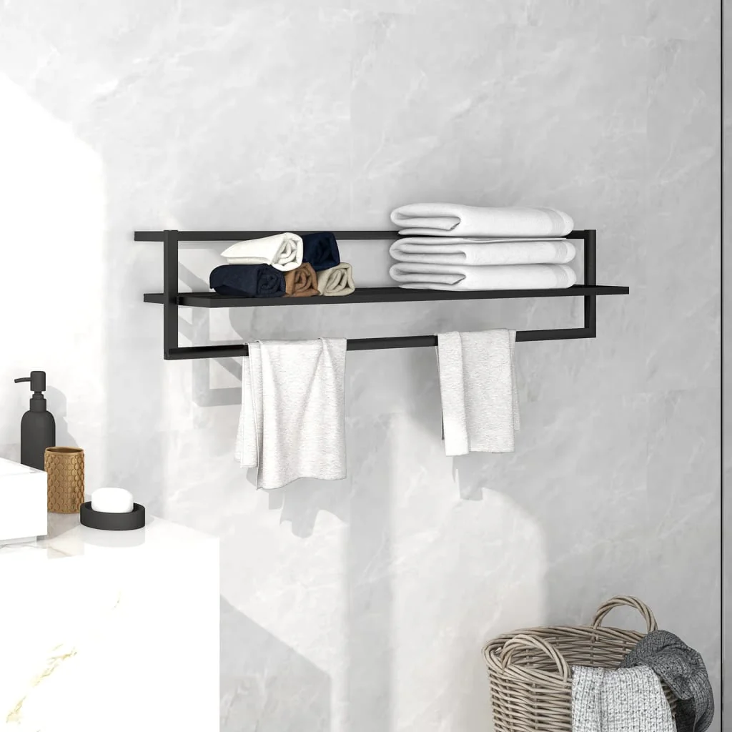 Berkfield Towel Rack Black 95x25x22 cm Iron