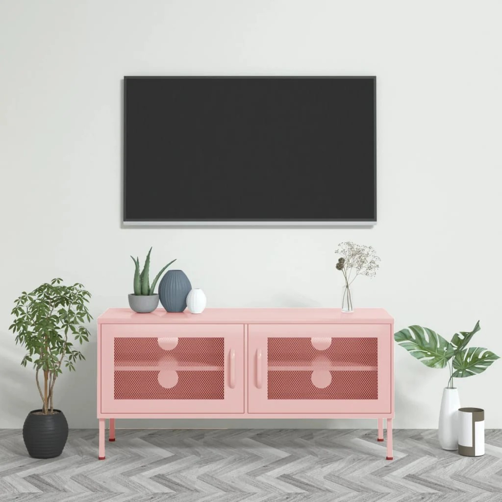 Berkfield TV Cabinet Pink 105x35x50 cm Steel