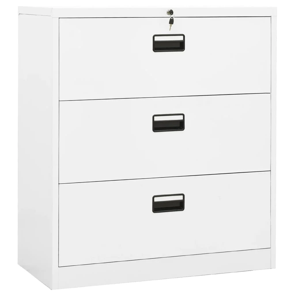 Berkfield Filing Cabinet White 90x46x103 cm Steel