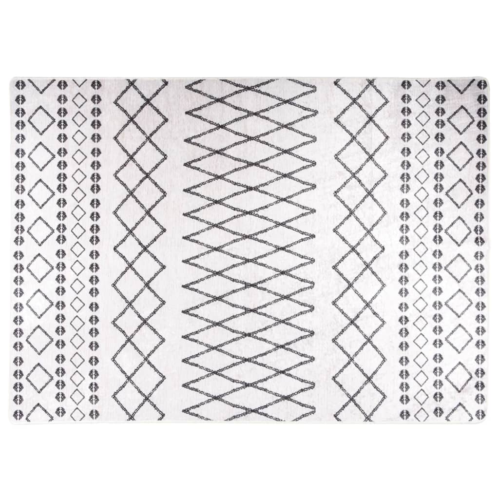 Berkfield Rug Washable 120x180 cm Black and White Anti Slip