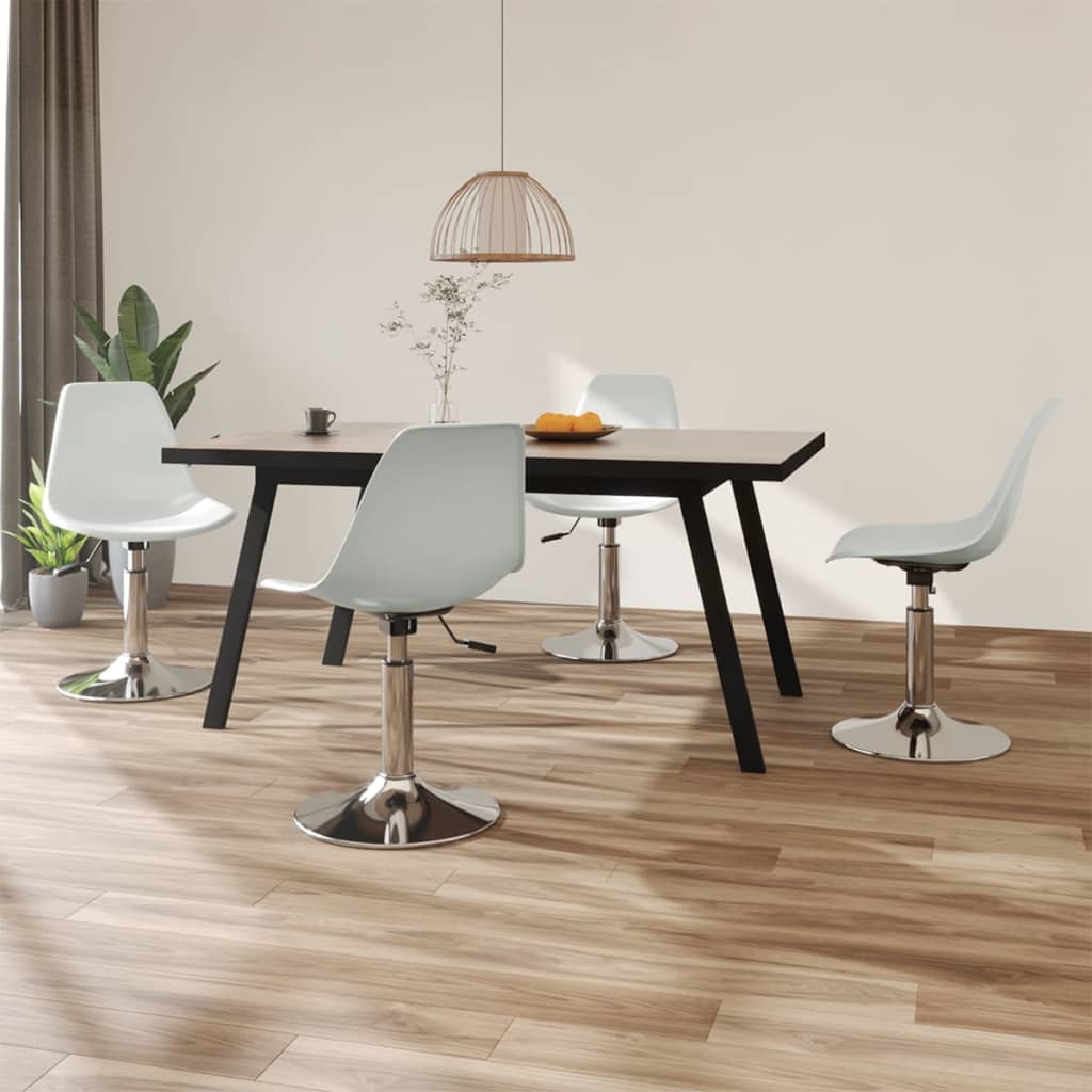 Berkfield Swivel Dining Chairs 4 pcs White PP