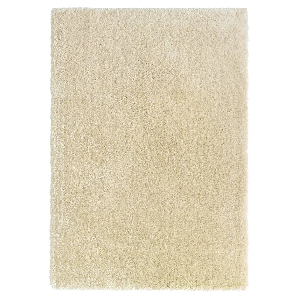 Berkfield High Pile Shaggy Rug Beige 120x170 cm 50 mm