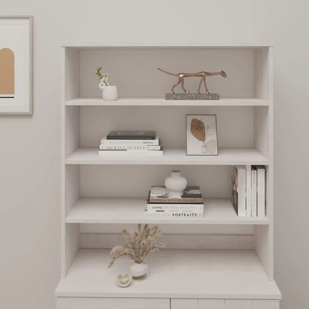Berkfield Top for Highboard HAMAR White 90x30x100cm Solid Wood Pine