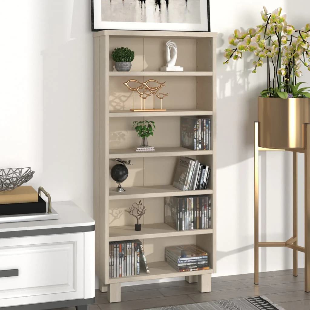 Berkfield CD Cabinet HAMAR Honey Brown 45x18x100 cm Solid Wood Pine