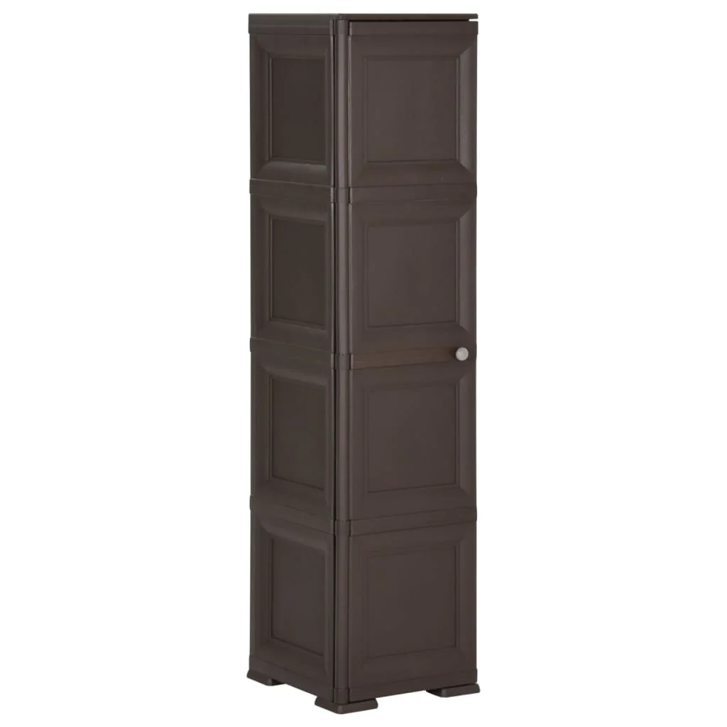Berkfield Plastic Cabinet 40x43x164 cm Wood Design Brown