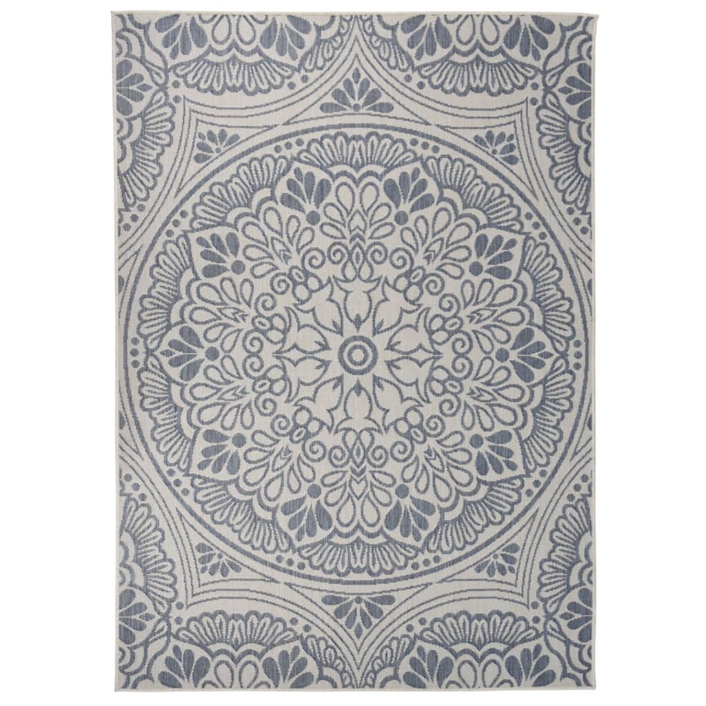 Berkfield Outdoor Flatweave Rug 120x170 cm Blue Pattern