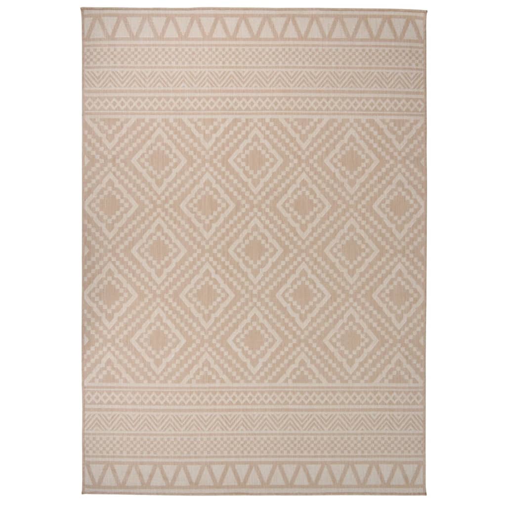 Berkfield Outdoor Flatweave Rug 120x170 cm Brown Stripes