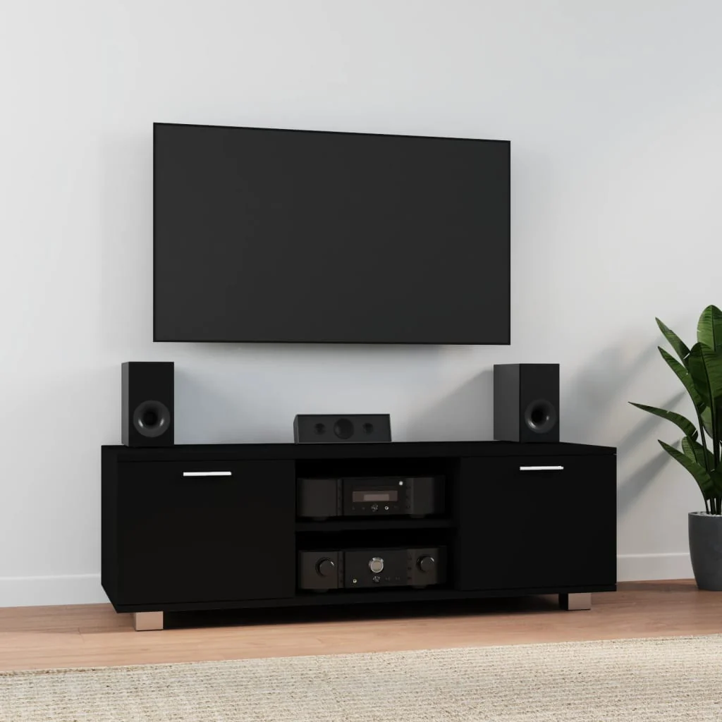 Berkfield TV Cabinet Black 120x40.5x35 cm Engineered Wood