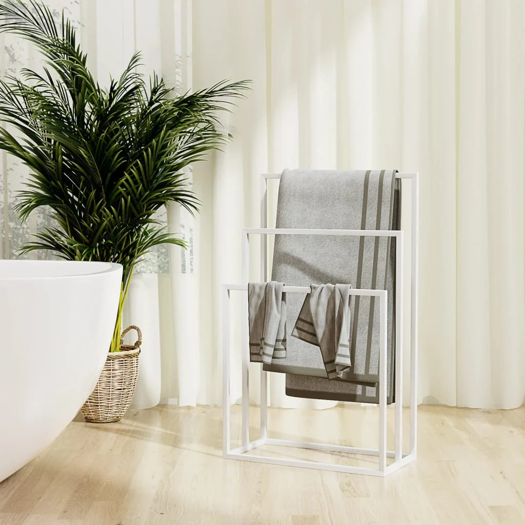 Berkfield Freestanding Towel Rack White 48x24x79 cm Iron