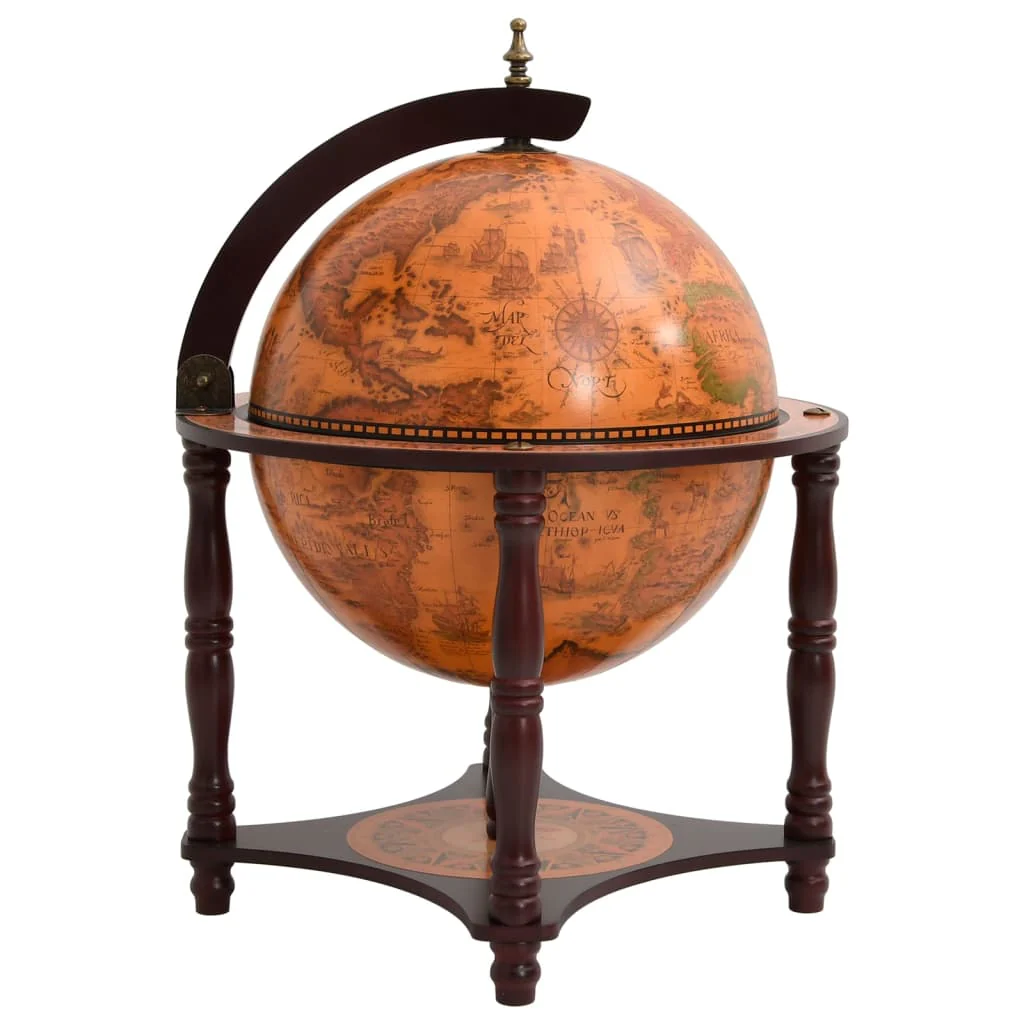 Berkfield Globe Bar Wine Stand Brown Solid Wood Eucalyptus